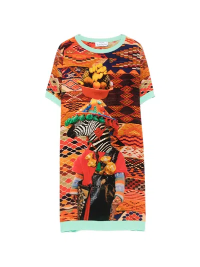 The Artistylist Graphic-print Silk Mini Dress In Multi