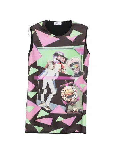 The Artistylist Graphic-print Sleeveless Dress In Black