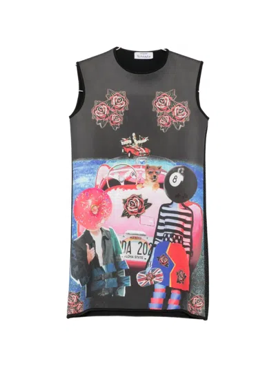 The Artistylist Graphic-print Sleeveless Dress In Black