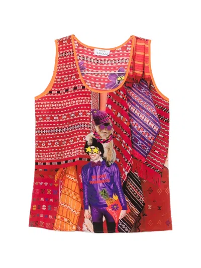 The Artistylist Graphic-print Tank Top In Red