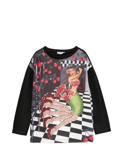 The Artistylist Marmaid Graphic-print Sweatshirt In Black