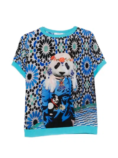 The Artistylist Panda-print T-shirt In Blue