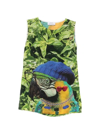 The Artistylist Parrot-print Sleeveless Blouse In Green