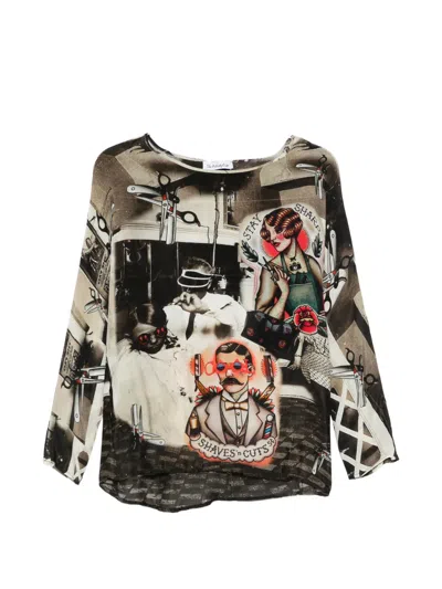 The Artistylist Printed Blouse In Brown