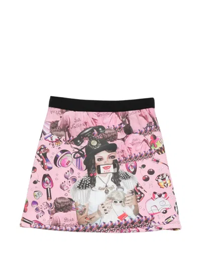The Artistylist Printed Mini Skirt In Pink
