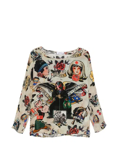 The Artistylist Singer Pattern Blouse In Multi