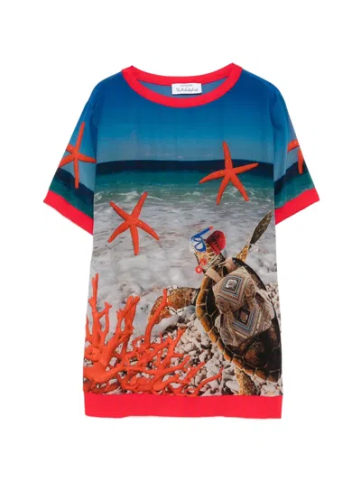 The Artistylist Starfish-print T-shirt In Blue