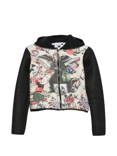 The Artistylist Tattoo-print Cropped Hoodie In Multi