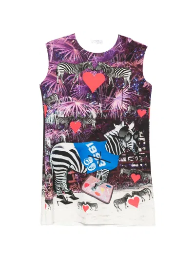 The Artistylist Zebra-print Sleeveless Mini Dress In Multi