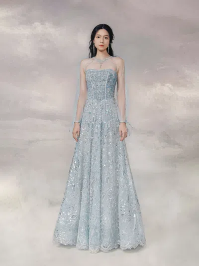 The Atelier Couture Agnella Gown In Gray