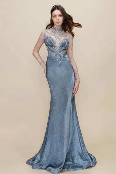 The Atelier Couture Alethea Gown In Blue