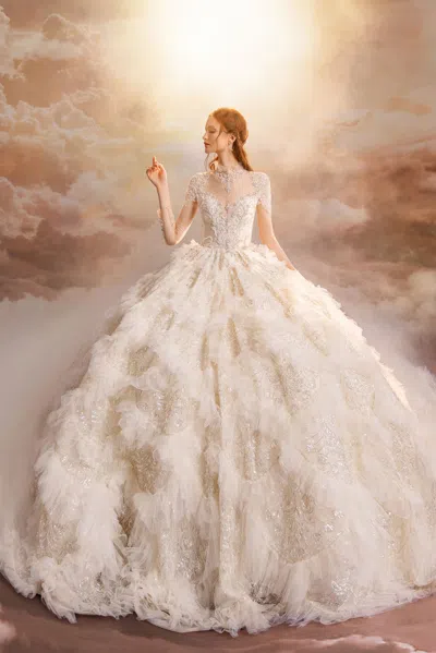 The Atelier Couture Chole Gown In Neutral