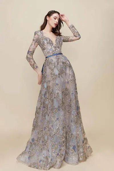 The Atelier Couture Cora Gown In Blue