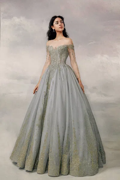 The Atelier Couture Dargan Gown In Gray
