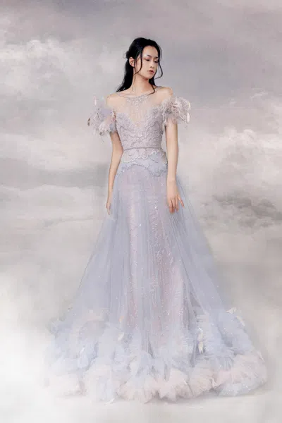 The Atelier Couture Guillem Gown In Blue