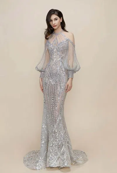 The Atelier Couture Jade Gown In Gray