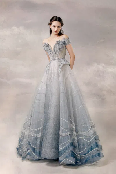 The Atelier Couture Mathia Gown In Blue