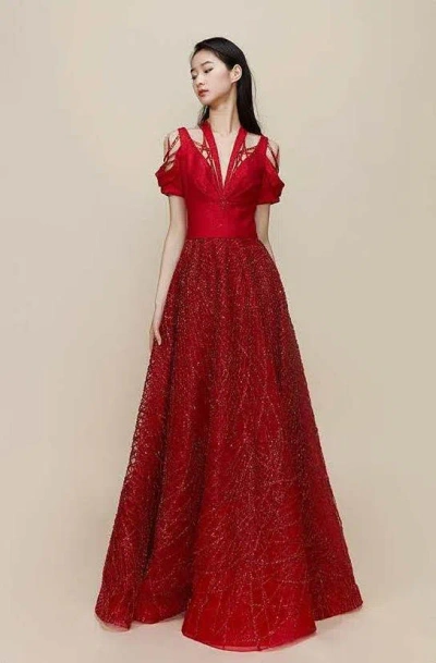 The Atelier Couture Muriel Gown In Red