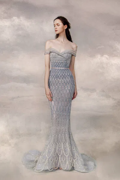 The Atelier Couture Nadine Gown In Gray
