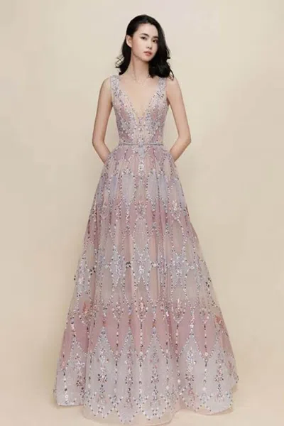 The Atelier Couture Phyllis Gown In Pink