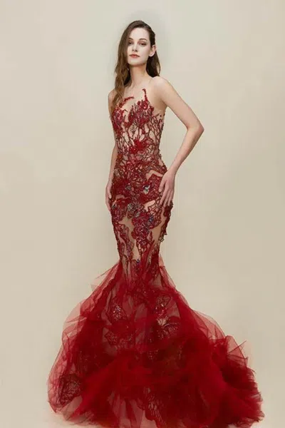 The Atelier Couture Rhoda Gown In Red