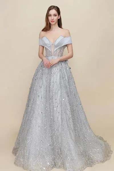 The Atelier Couture Sabrina Gown In Gray