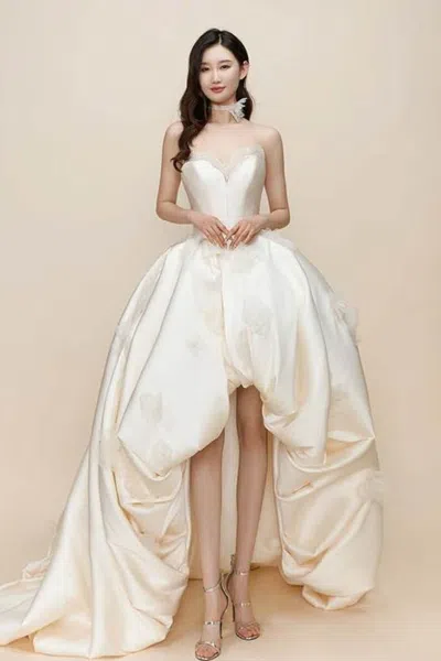 The Atelier Couture Susan Gown In Beige