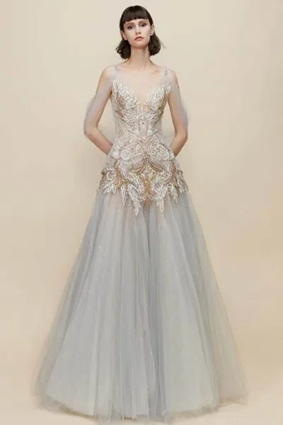 The Atelier Couture Vanessa Gown In Blue