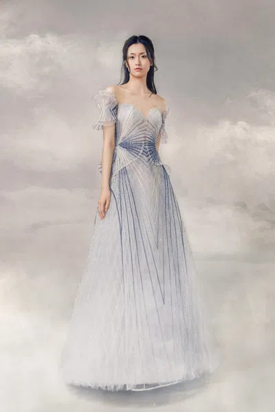 The Atelier Couture Winni Gown In Blue
