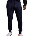 The Athletic Side Of Us Geo Cut Sweat Pants In Navy Blue