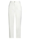The Avant Woman Jeans Ivory Size L Cotton, Elastane In White
