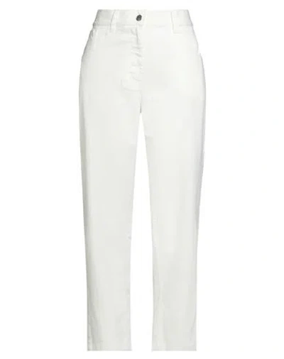 The Avant Woman Jeans Ivory Size L Cotton, Elastane In White