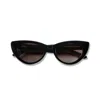 The Avantguard Women's Black Celosia Midnight Gloss Cat Eye Sunglasses In Black