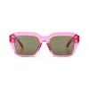 The Avantguard Women's Pink Wildflower Viva Magenta Square Sunglasses In Pink