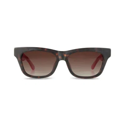 The Avantguard Women's Wallflower Cacao Tort - Viva Magenta Wayfarer Sunglasses In Purple