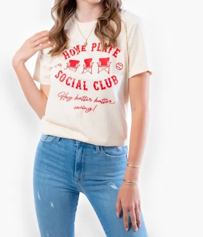 The Babe Co. Home Plate Social Club Tee In White