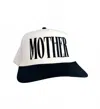 The Babe Co. Women's Mother Vintage Embroidered Trucker Hat In White/black In Multi