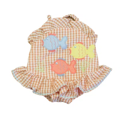 The Bailey Boys Kids' Girls Orange Fish Romper In Multi