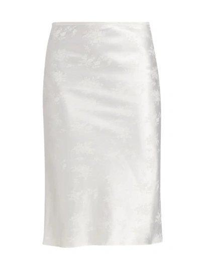 The Bar Women's Aiden Floral Satin Skirt In Blanc Floral