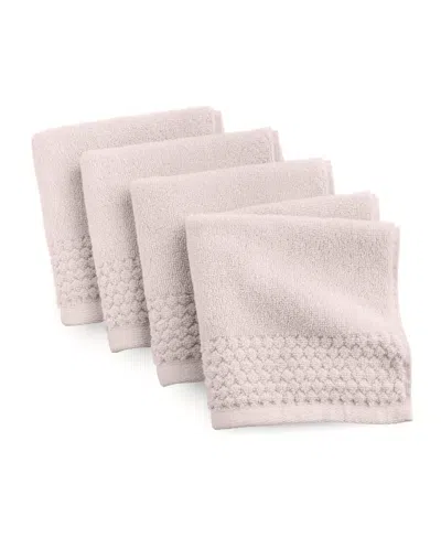 The Bath House Cotton 4-pack Washcloth Set, 13" X 13" In Pink