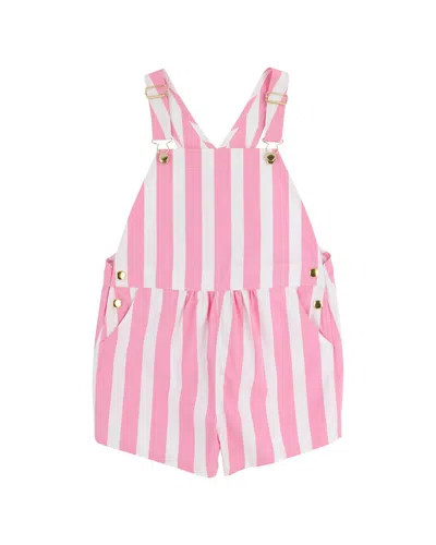 The Beaufort Bonnet Company Kids' Channing Choo Choo Overall In Pink
