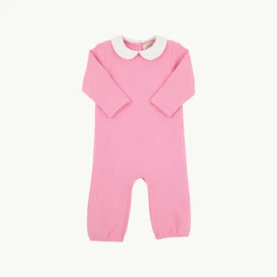 The Beaufort Bonnet Company Kids' Girls Poppy Dell Playsuit In Pink Quilted, Hamptons Hot Pink