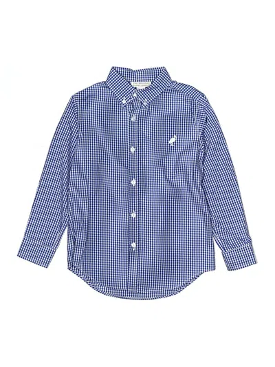 Pre-owned The Beaufort Bonnet Company Kids' Long Sleeve Button Down Shirt In Blue