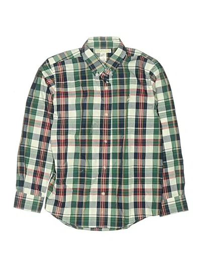 Pre-owned The Beaufort Bonnet Company Kids' Long Sleeve Button Down Shirt In Green