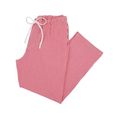 The Beaufort Bonnet Company Men's Sunday Style Sweatpants In Richmond Red Stripe With Worth Avenue White Stork