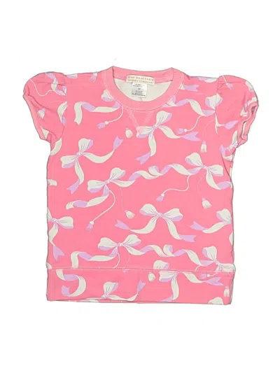 Pre-owned The Beaufort Bonnet Company Kids' Short Sleeve Top Pink Keyhole Neckline Tops