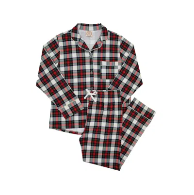 The Beaufort Bonnet Company Women's Let Me Lounge Set In Aiken Place Plaid With Palmetto Pearl