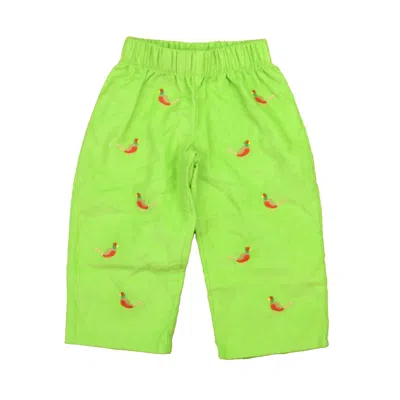 Pre-owned The Beaufort Kids' Boys Green Red Birds Corduroy Pants