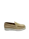 The Bekk Beige Suede Loafers In Brown