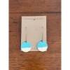 THE BELLEVUE ATTIC ENAMEL HALF PENNY EARRINGS | TURQUOISE AND CREAM